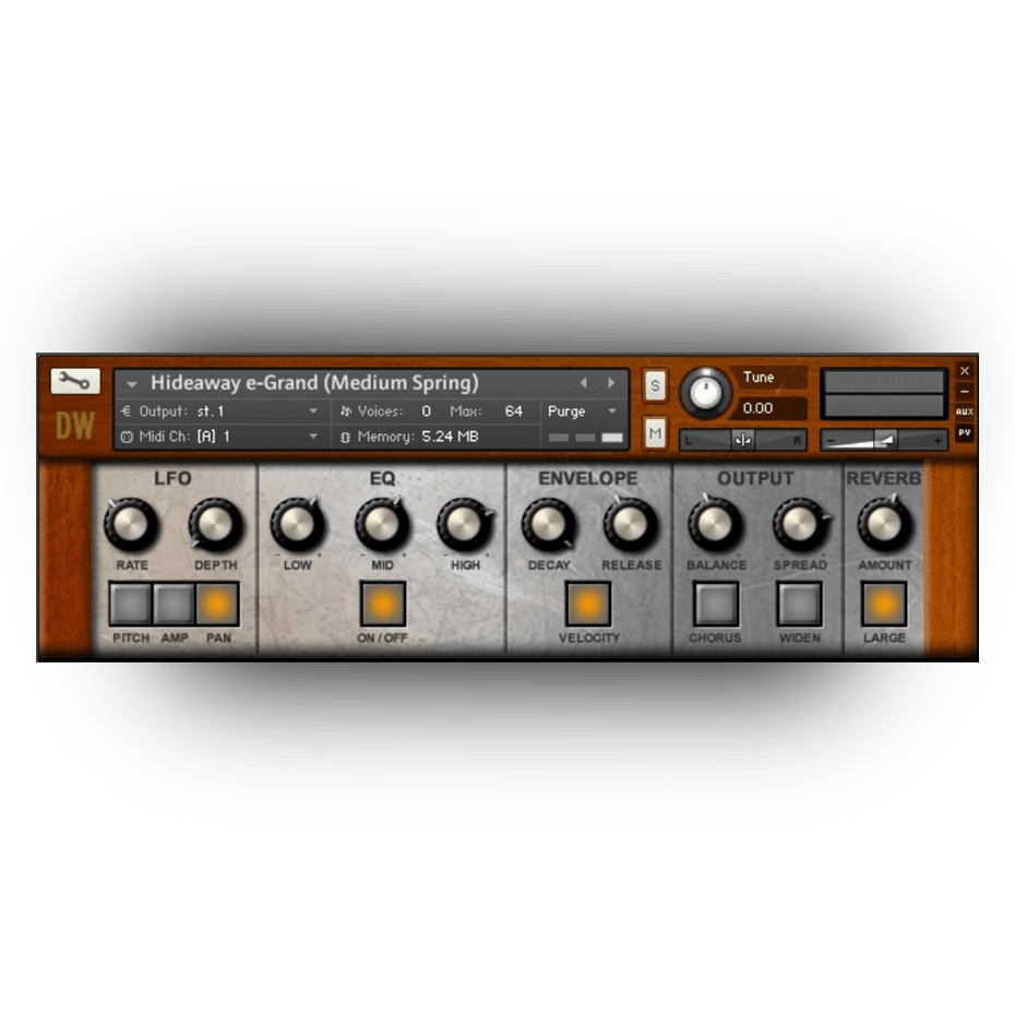Hideaway Studio - The Hideaway e-Grand Kontakt Instruments Software GUI Artwork