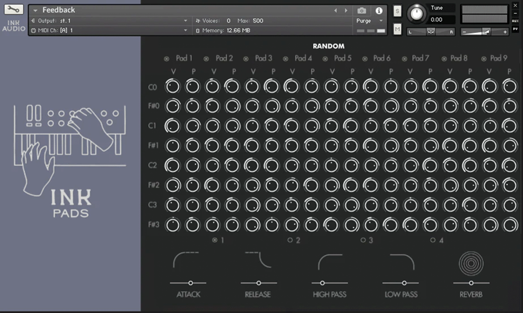 Ink Audio - Ink Pads Kontakt Instruments Software GUI Artwork