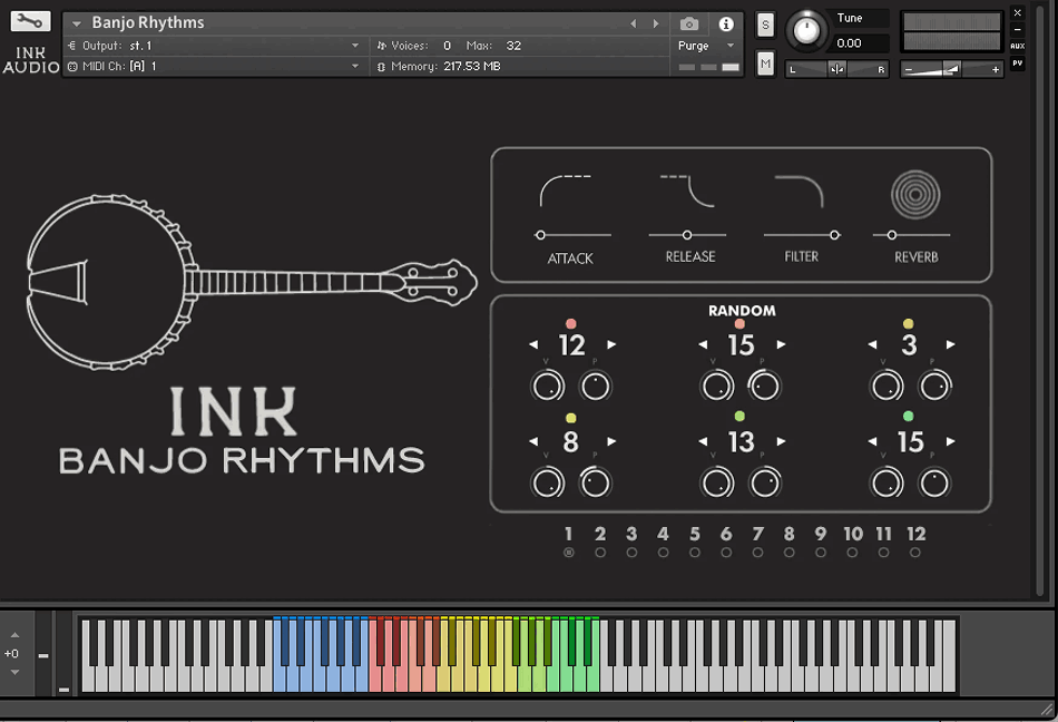 Ink Audio - Banjo Rhythms Kontakt Instruments Software GUI Artwork
