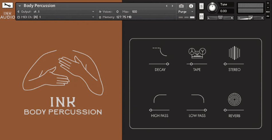 Ink Audio - Body Percussion Kontakt Instruments Software GUI Artwork