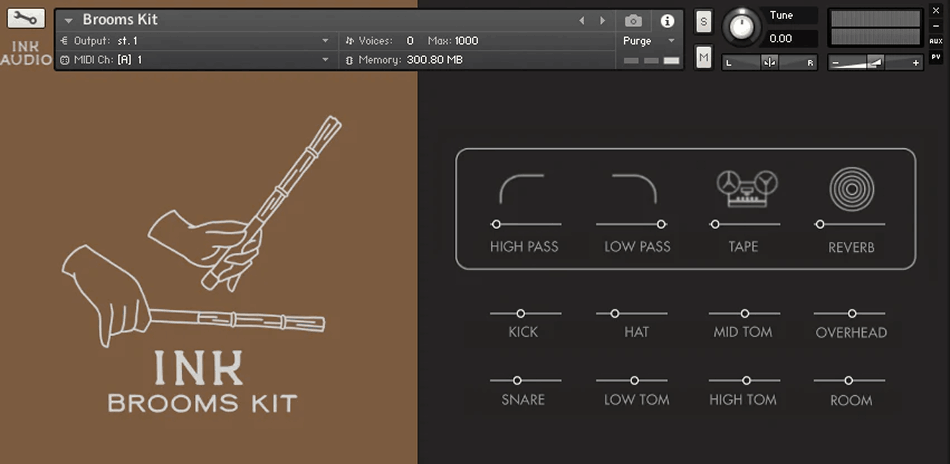 Ink Audio - Brooms Kit Kontakt Instruments Software GUI Artwork