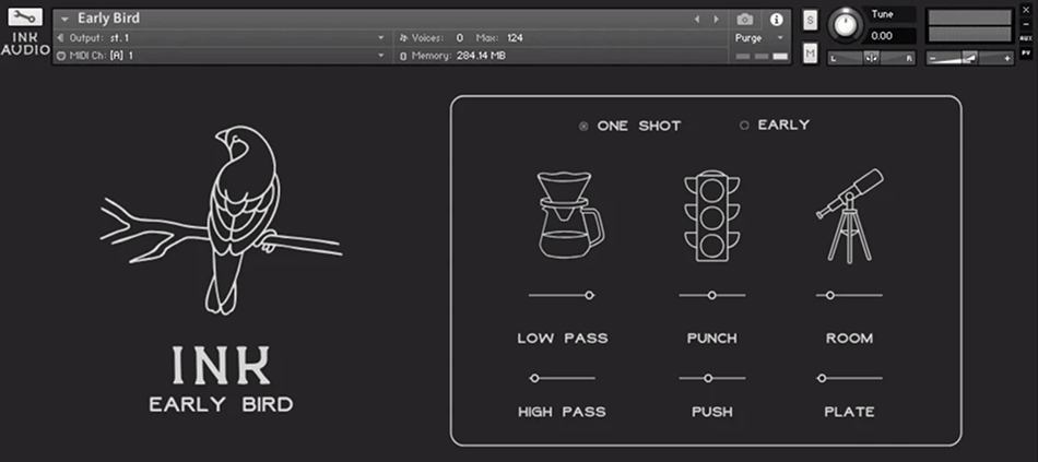 Ink Audio - Early Bird Kontakt Instruments Software GUI Artwork