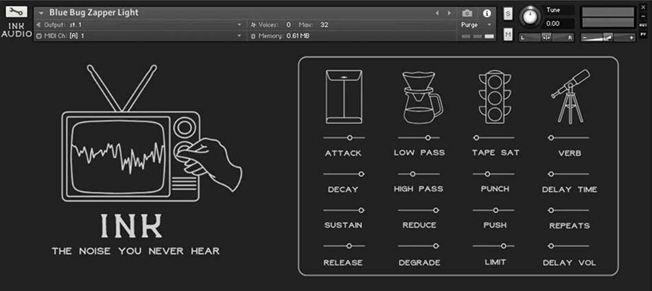 Ink Audio - The Noise You Never Hear Kontakt Instruments Software GUI Artwork