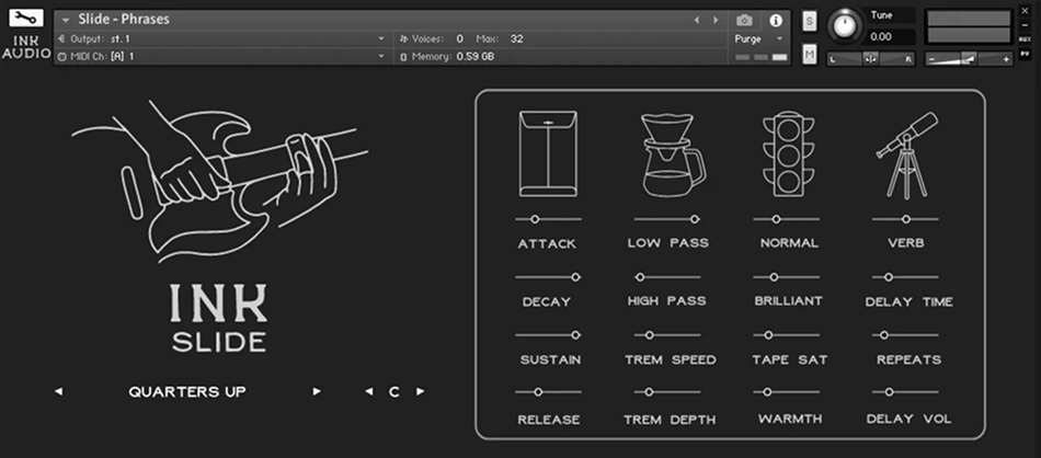 Ink Audio - Ink Slide Kontakt Instruments Software GUI Artwork