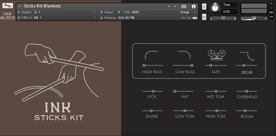 Ink Audio - Sticks Kit Kontakt Instruments Software GUI Artwork