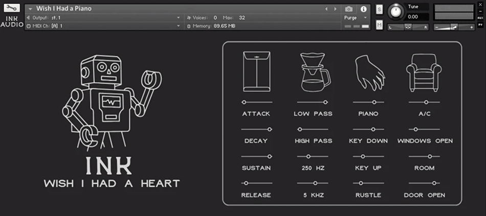 Ink Audio - Wish I Had a Heart Kontakt Instruments Software GUI Artwork