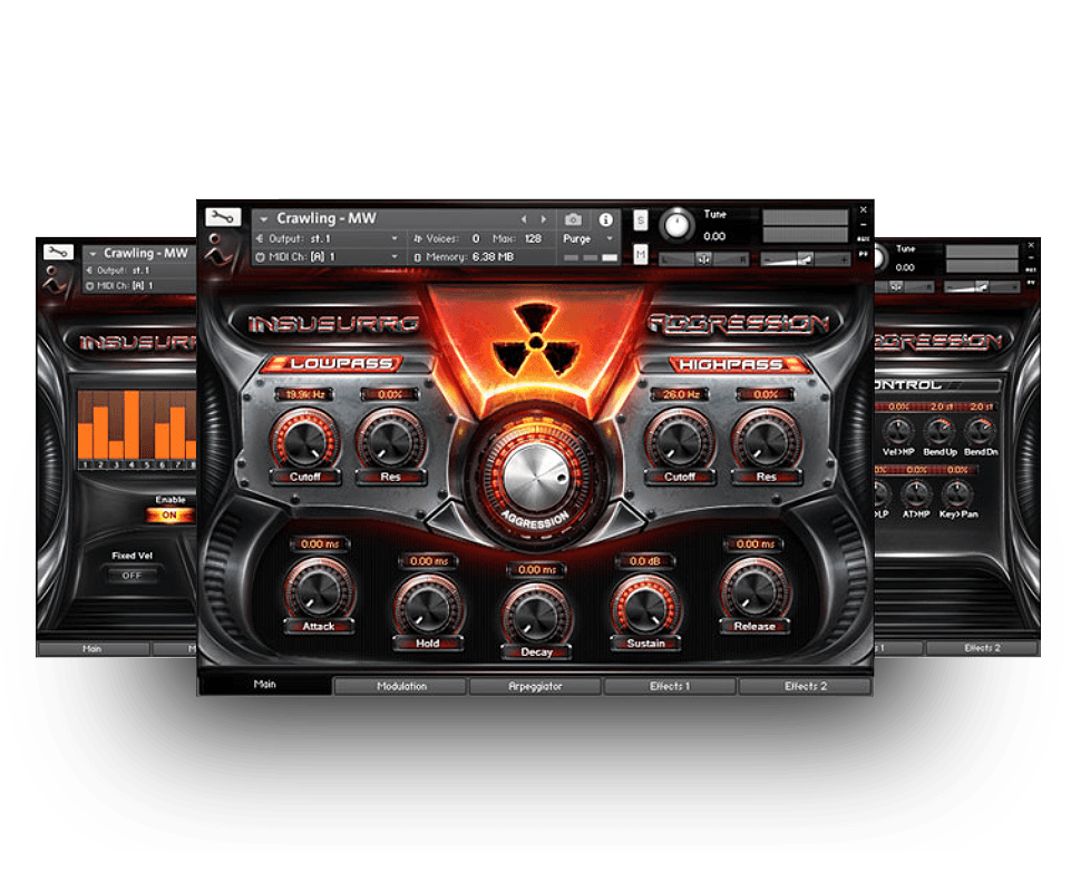 Insusurro - Aggression Kontakt Instruments Software GUI Artwork