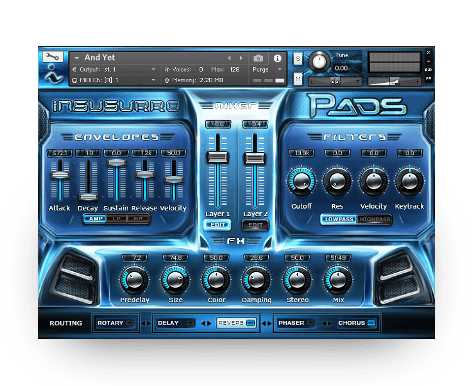 Insusurro - Pads Kontakt Instruments Software GUI Artwork