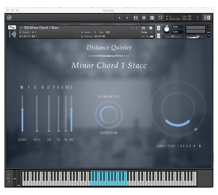 Kaizen Audio - Distance Quintet Kontakt Instruments Software GUI Artwork