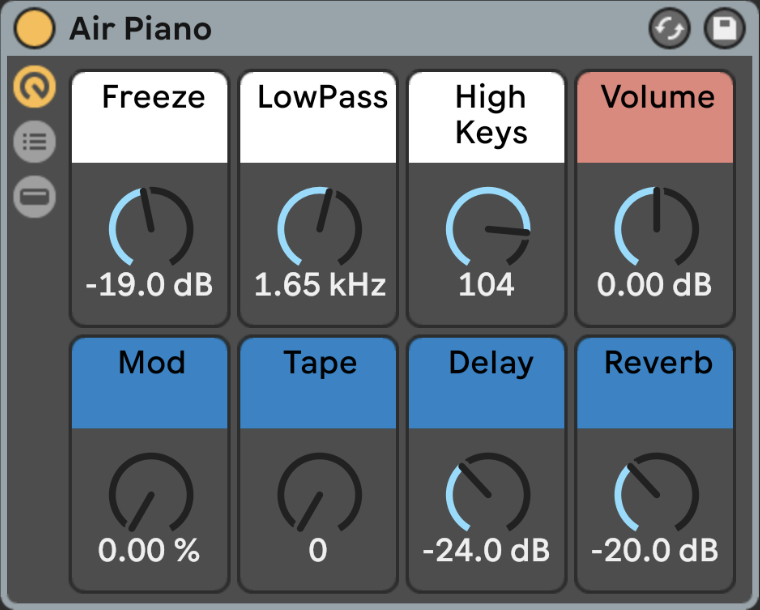 Klang - Freeze - Air Piano - Ableton Screenshot 2