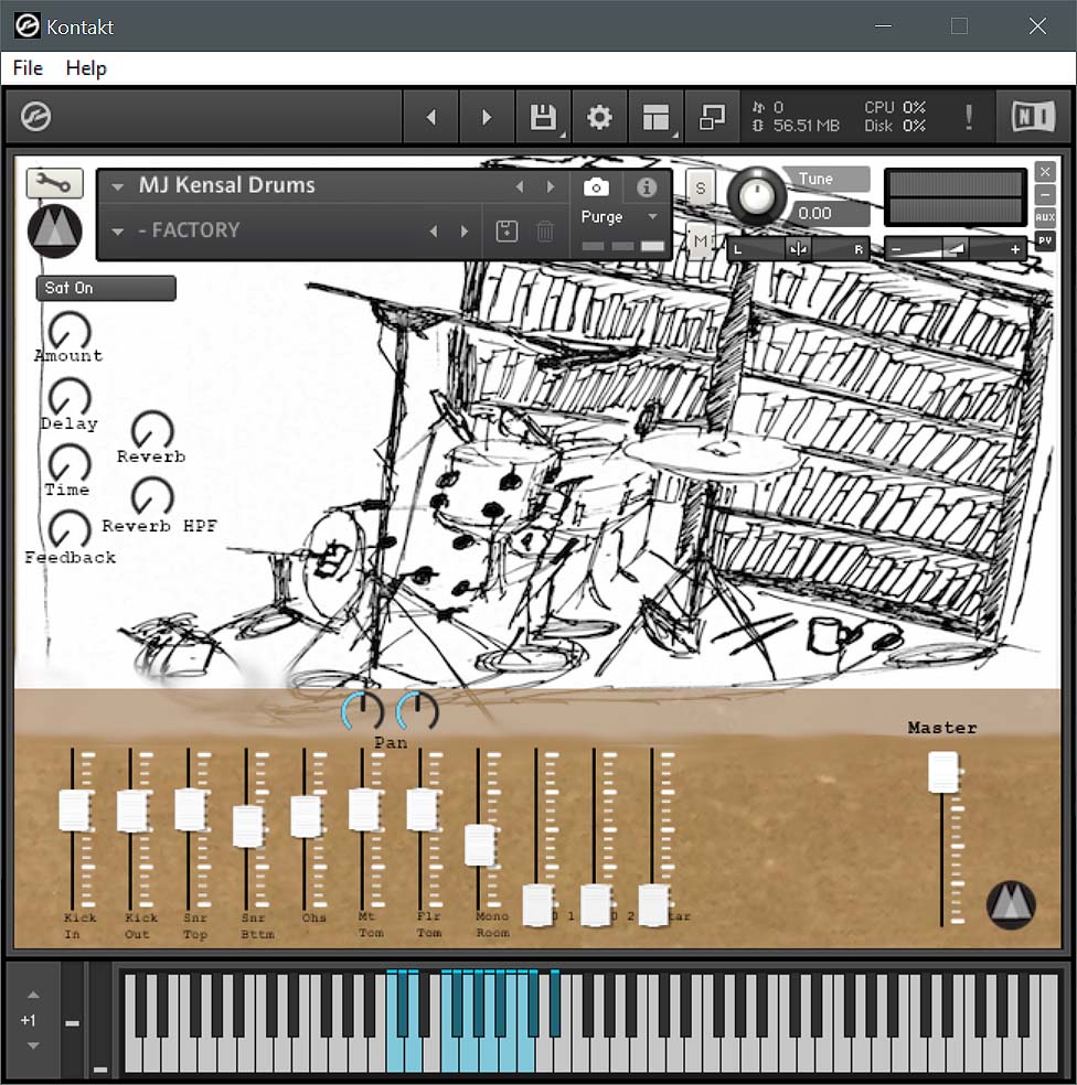 Majetone - Kensal Drums Kontakt Instruments Software GUI Artwork