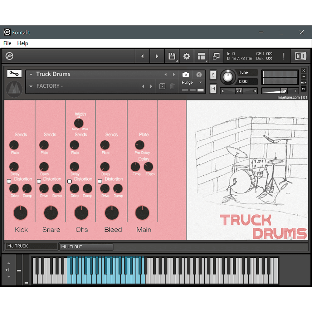Majetone - Truck Drums 2 Kontakt Instruments Software GUI Artwork