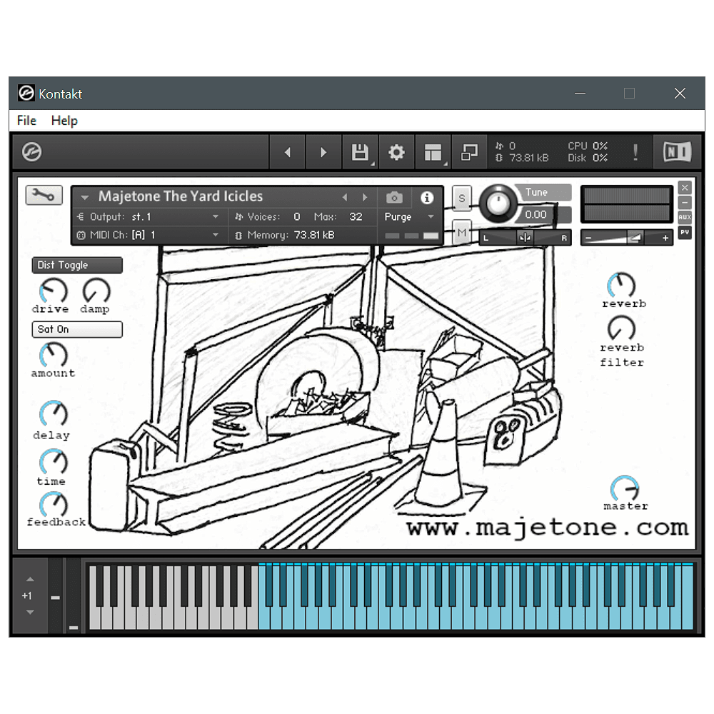 Majetone - The Yard Kontakt Instruments Software GUI Artwork