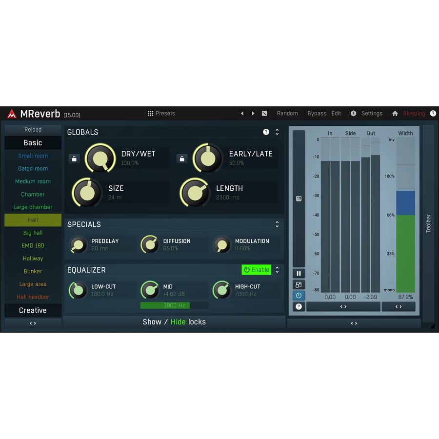 Melda Production - MReverb Plugins & FX Software GUI Artwork