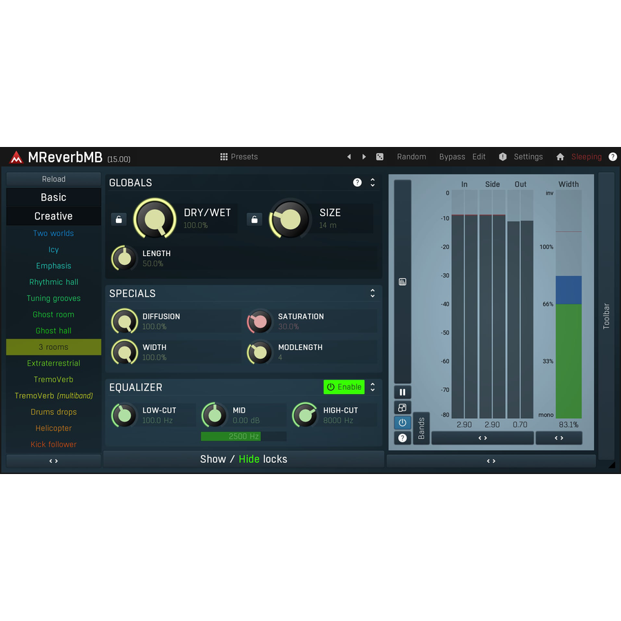 Melda Production - MReverbMB Plugins & FX Software GUI Artwork