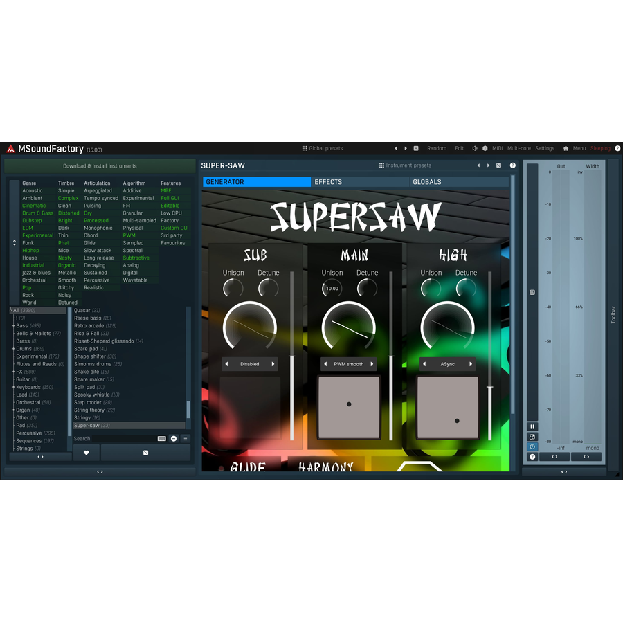 Melda Production - MSoundFactoryLE Plugins & FX Software GUI Artwork