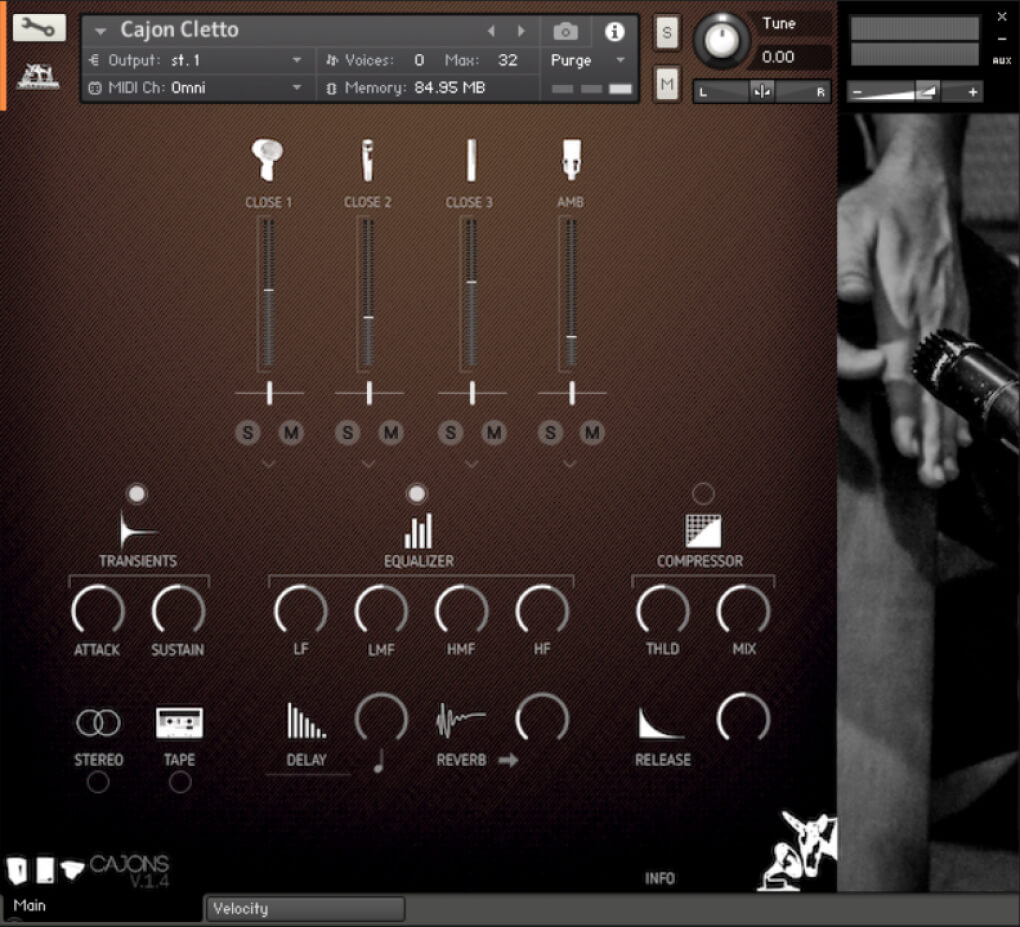 Muletone Audio - Cajons Kontakt Instruments Software GUI Artwork