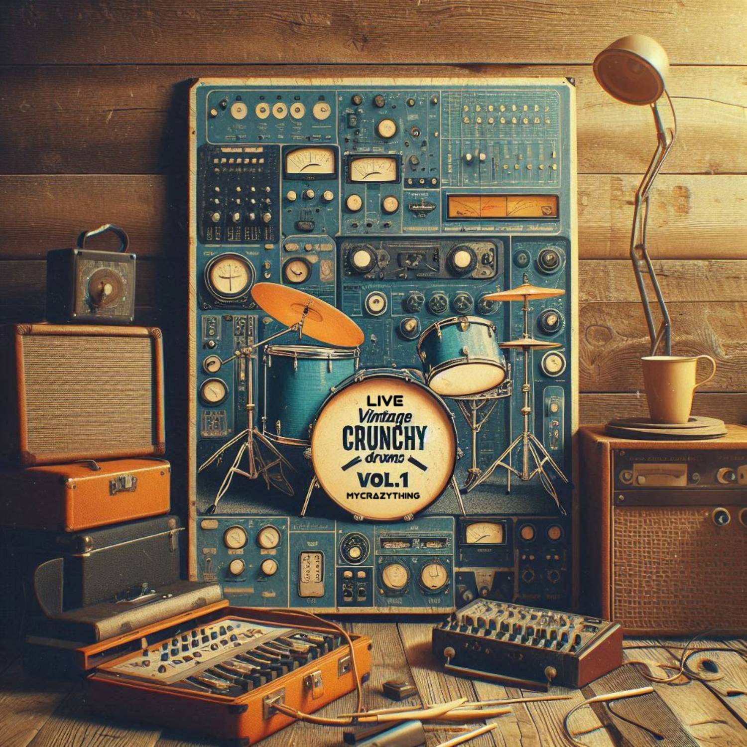 Mycrazything - Live Crunchy Drums Sample Packs Software GUI Artwork
