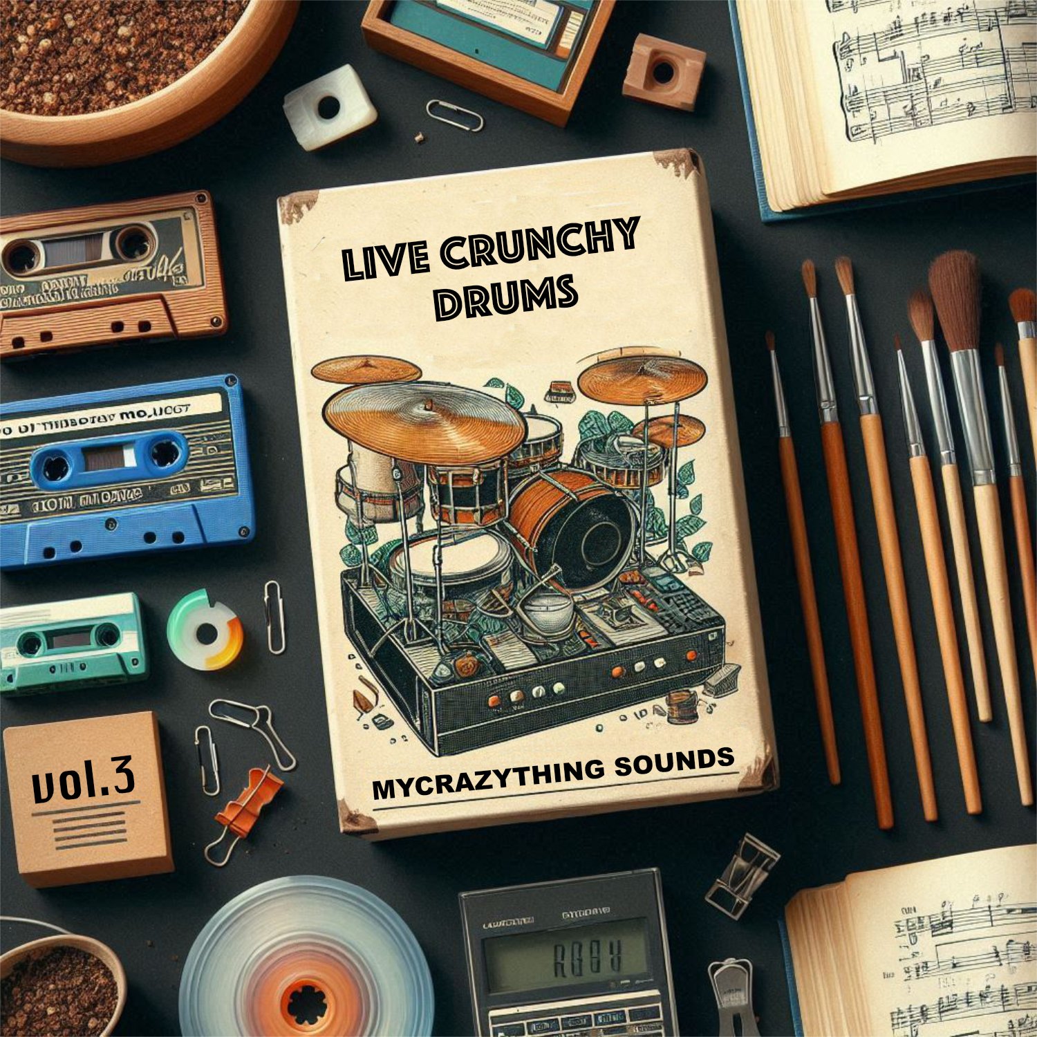 Mycrazything - Live Crunchy Drums Vol. 3 Sample Packs Software GUI Artwork