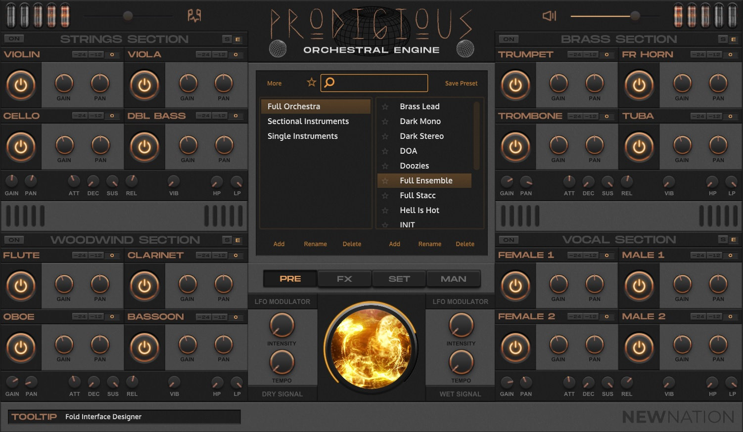 New Nation - Prodigious - Orchestral Engine Plugins & FX Software GUI Artwork