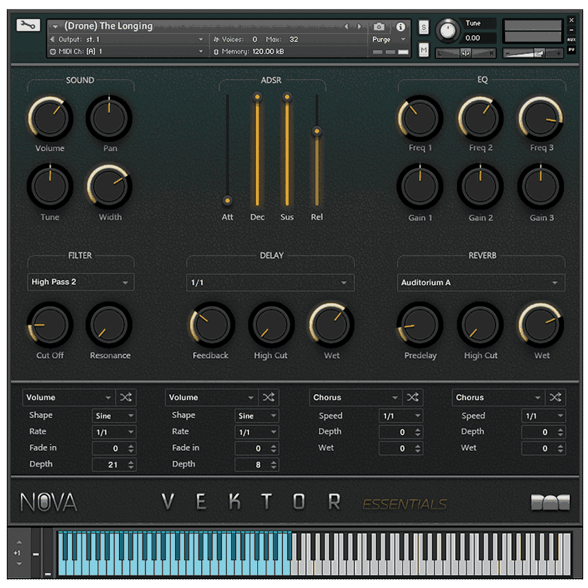 Nova - Vektor Essentials Vol. 1 Kontakt Instruments Software GUI Artwork