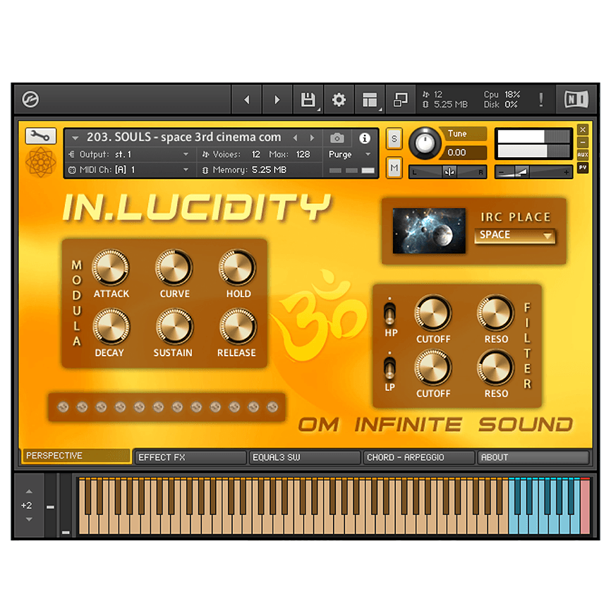 Om Infinite Sound - In Lucidity Kontakt Instruments Software GUI Artwork