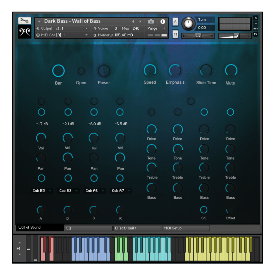 Replika Sound - Dark Bass Kontakt Instruments Software GUI Artwork