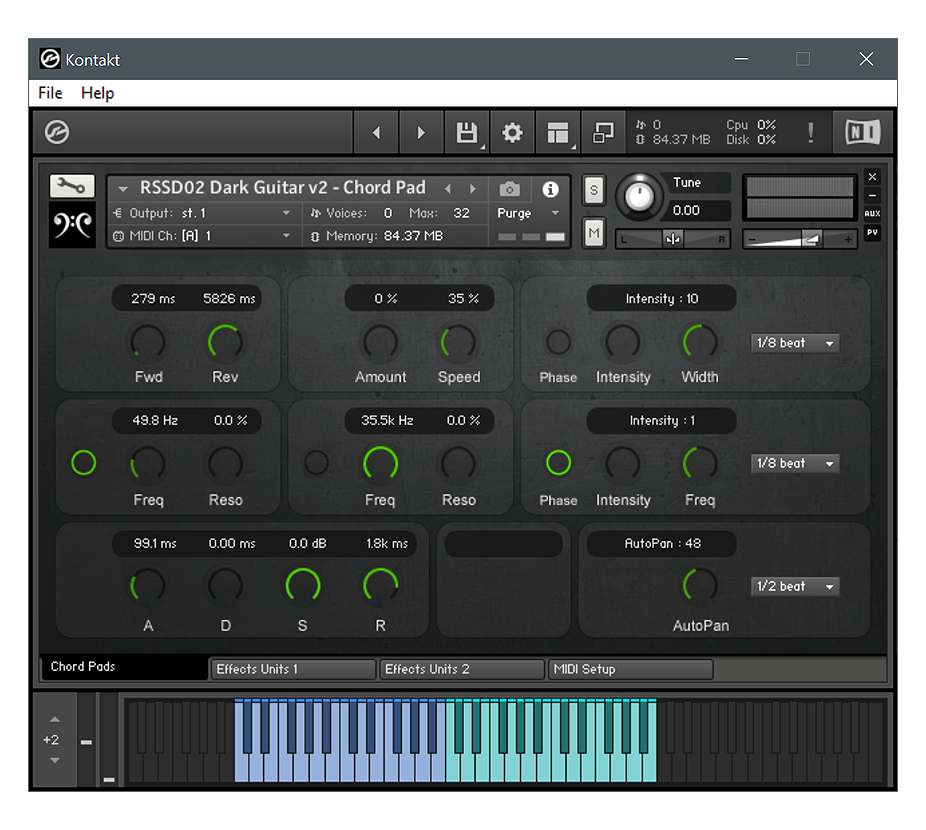 Replika Sound - Dark Guitar Kontakt Instruments Software GUI Artwork