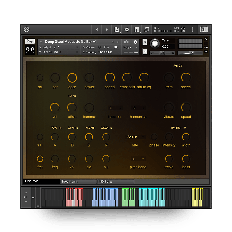 Replika Sound - Deep Steel Acoustic Guitar Kontakt Instruments Software GUI Artwork