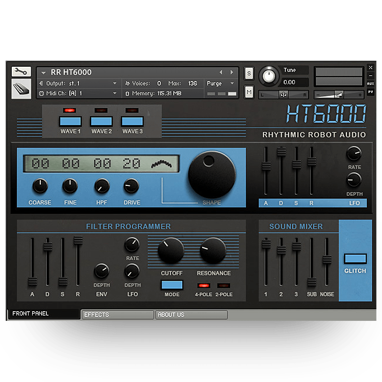 Rhythmic Robot - HT6000 Kontakt Instruments Software GUI Artwork