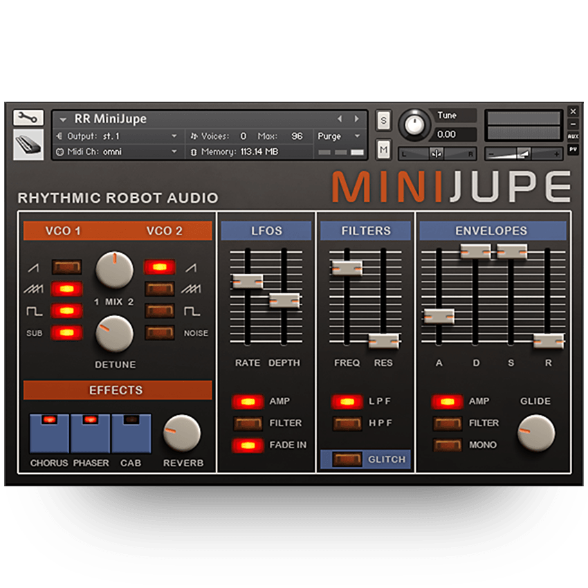 Rhythmic Robot - Minijupe Kontakt Instruments Software GUI Artwork