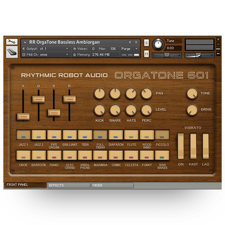Rhythmic Robot - Orgatone 601 Kontakt Instruments Software GUI Artwork