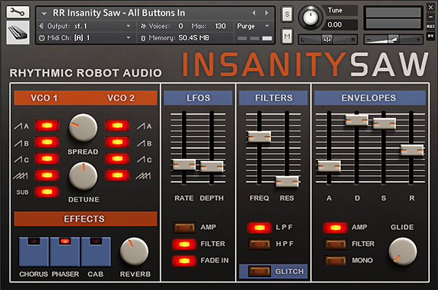 Rhythmic Robot - Insanity Saw Kontakt Instruments Software GUI Artwork