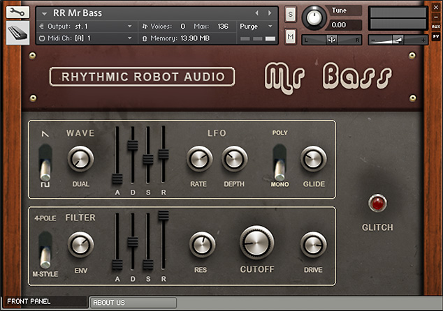 Rhythmic Robot - Mr Bass Kontakt Instruments Software GUI Artwork