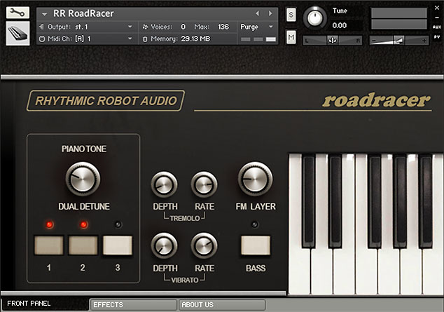 Rhythmic Robot - RoadRacer Kontakt Instruments Software GUI Artwork