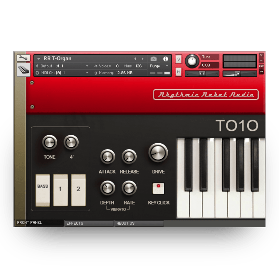 Rhythmic Robot - T-Organ Kontakt Instruments Software GUI Artwork