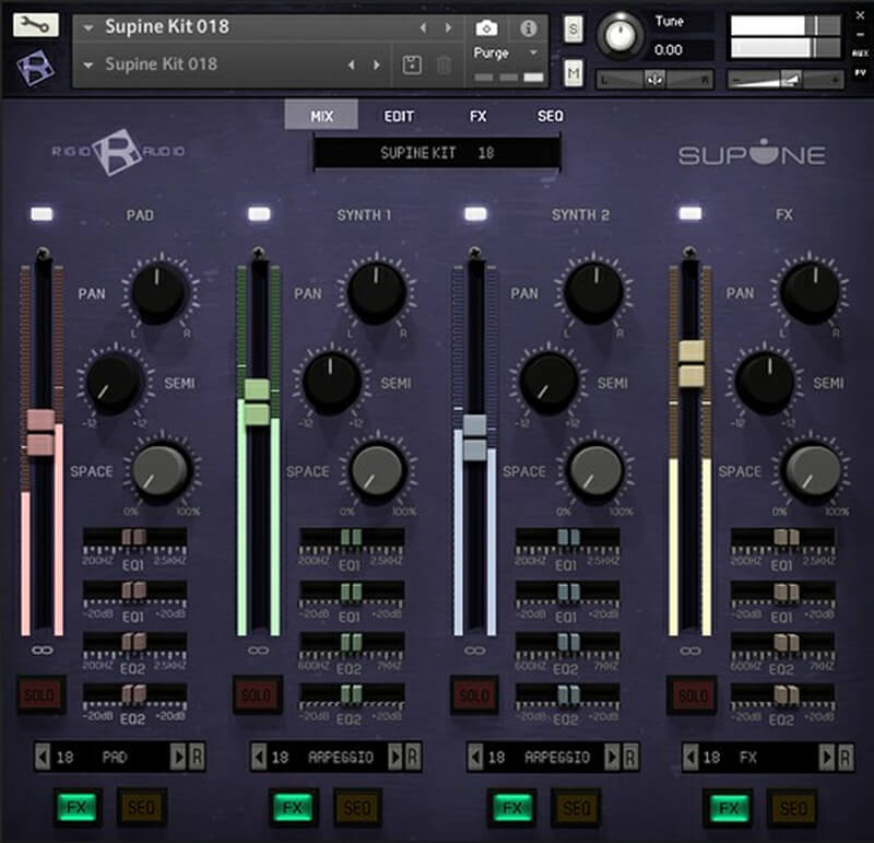 Rigid Audio - Supine Kontakt Instruments Software GUI Artwork