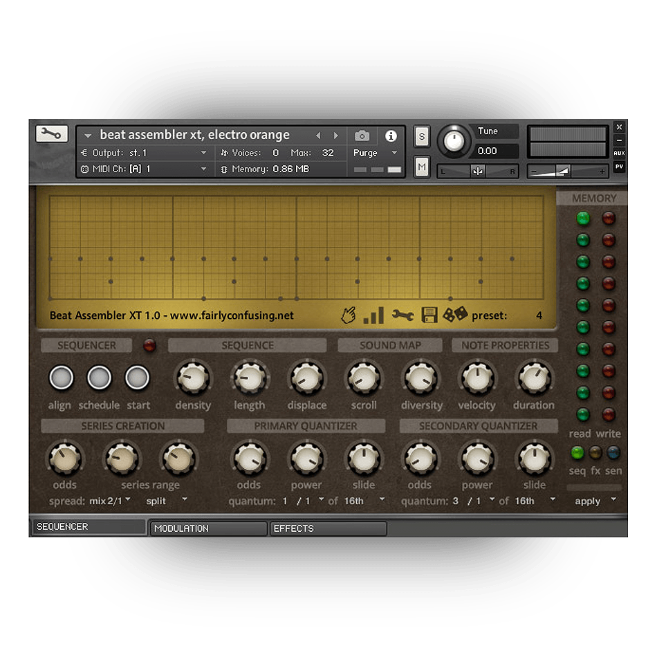 SzcZ - Beat Assembler XT Kontakt Instruments Software GUI Artwork