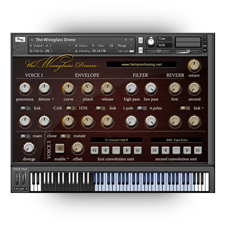 SzcZ - The Wineglass Drone Kontakt Instruments Software GUI Artwork