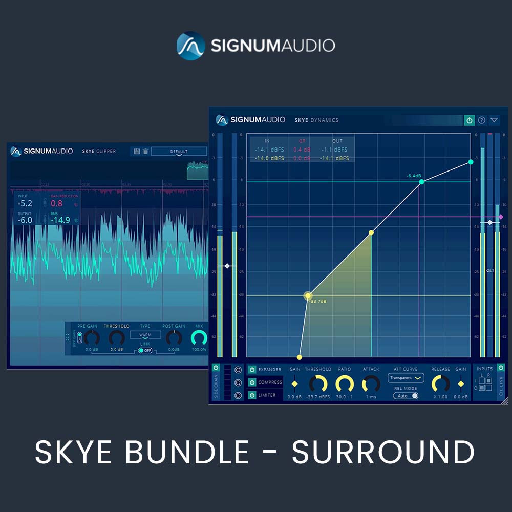 Signum Audio - SKYE Bundle - Surround Plugins & FX Software GUI Artwork
