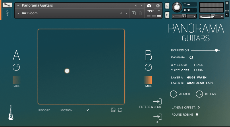 Sonora Cinematic - Panorama Guitars Kontakt Instruments Software GUI Artwork