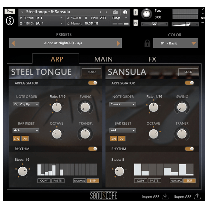 Sonuscore - Origins Vol 1: Steel Tongue & Sansula Kontakt Instruments Software GUI Artwork