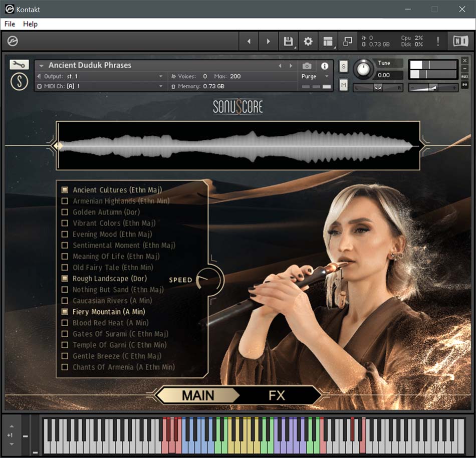 Sonuscore - Ancient Duduk Phrases Kontakt Instruments Software GUI Artwork