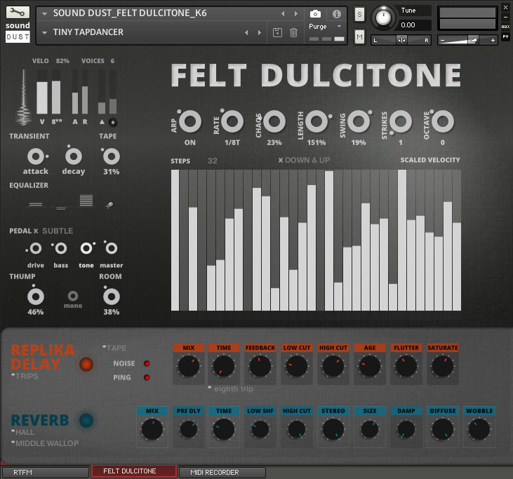 Sound Dust - Felt Dulcitone Kontakt Instruments Software GUI Artwork