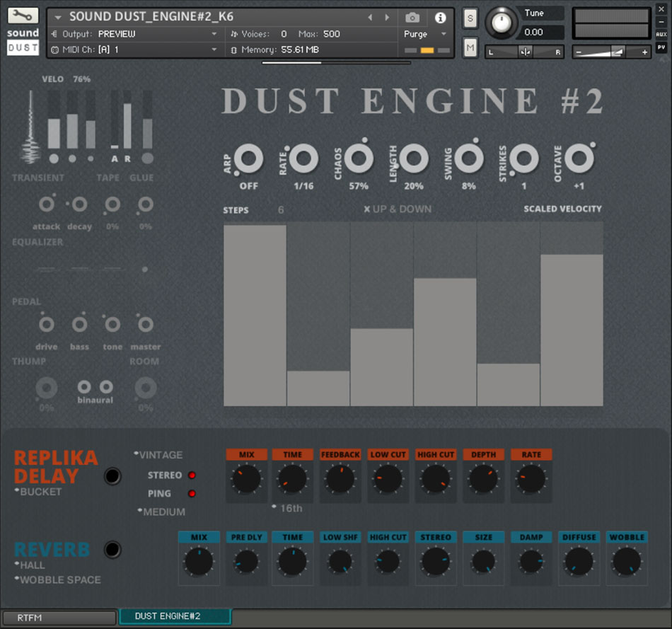 Sound Dust - Dust Engine #2 Kontakt Instruments Software GUI Artwork