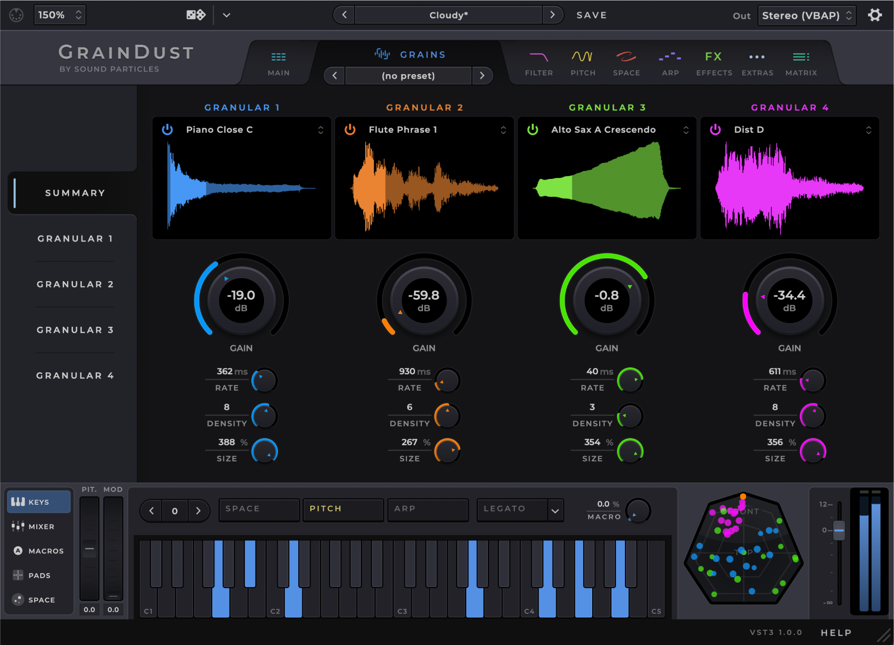 Sound Particles - GrainDust Plugins & FX Software GUI Artwork