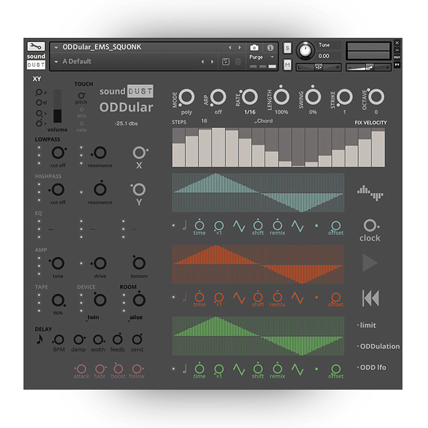 Sound Dust - Oddular Kontakt Instruments Software GUI Artwork