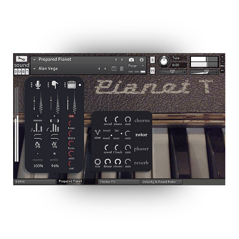 Sound Dust - Prepared Pianet Kontakt Instruments Software GUI Artwork