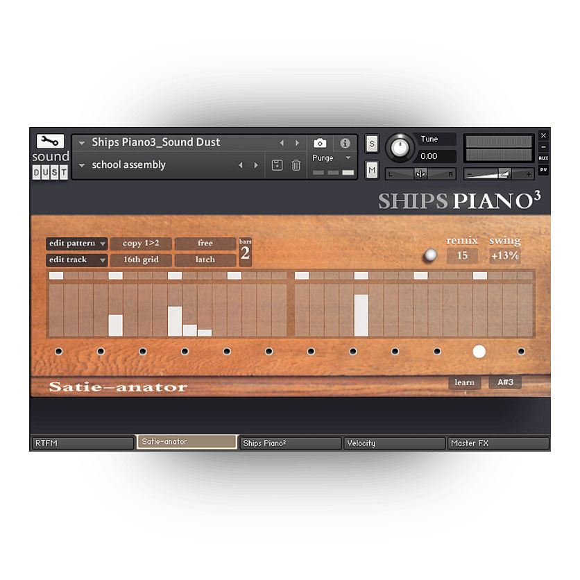 Sound Dust - Ships Piano Mark 3 Kontakt Instruments Software GUI Artwork