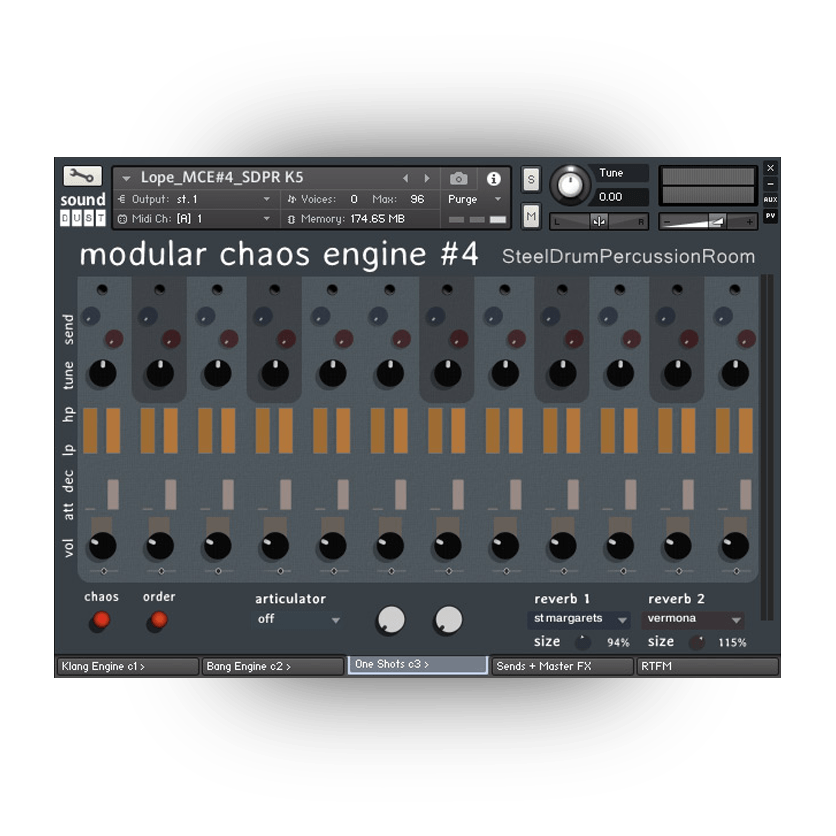 Sound Dust - MCE4 - Steel Drum Percussion Kontakt Instruments Software GUI Artwork